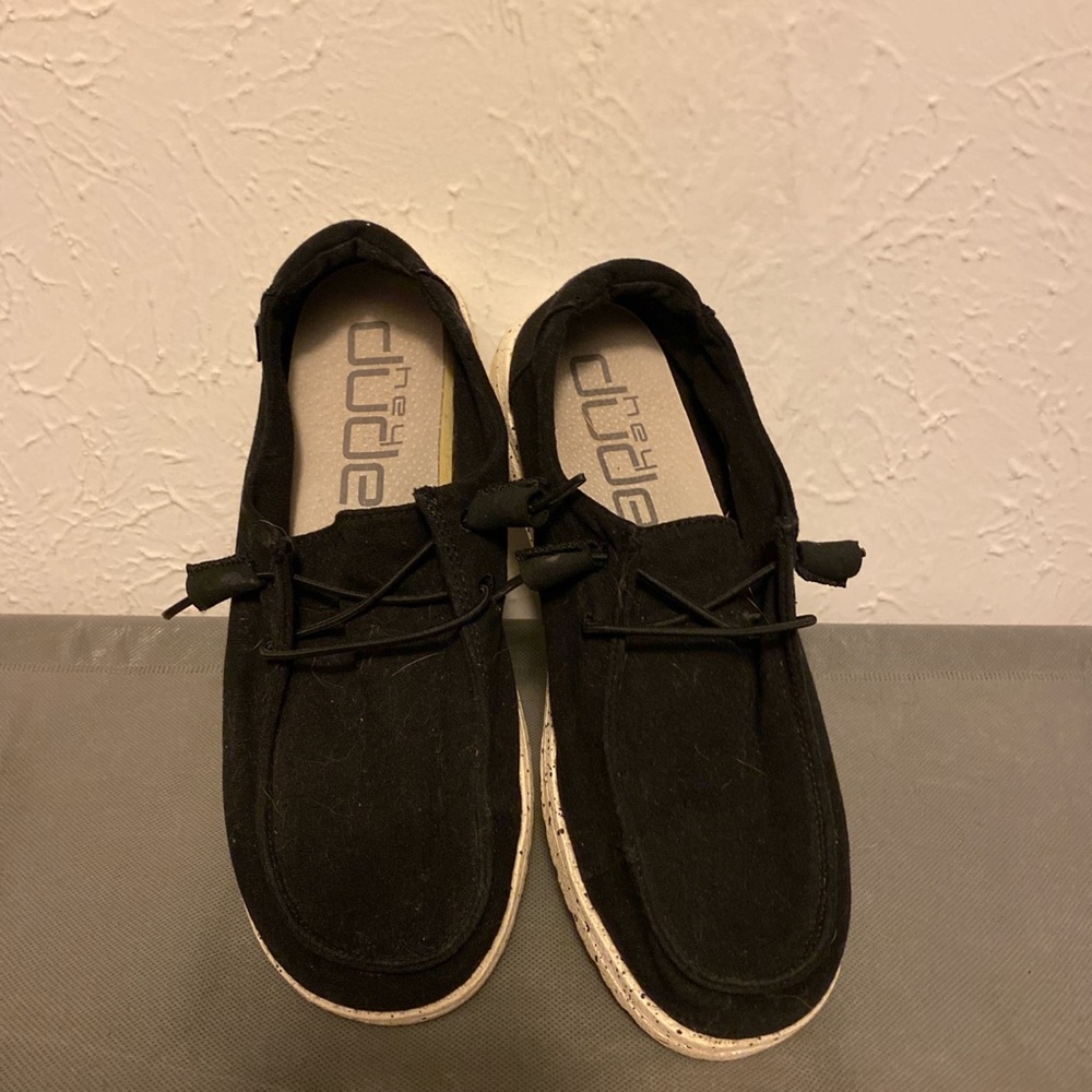 Black slip on Hey Dudes